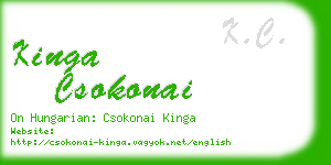 kinga csokonai business card